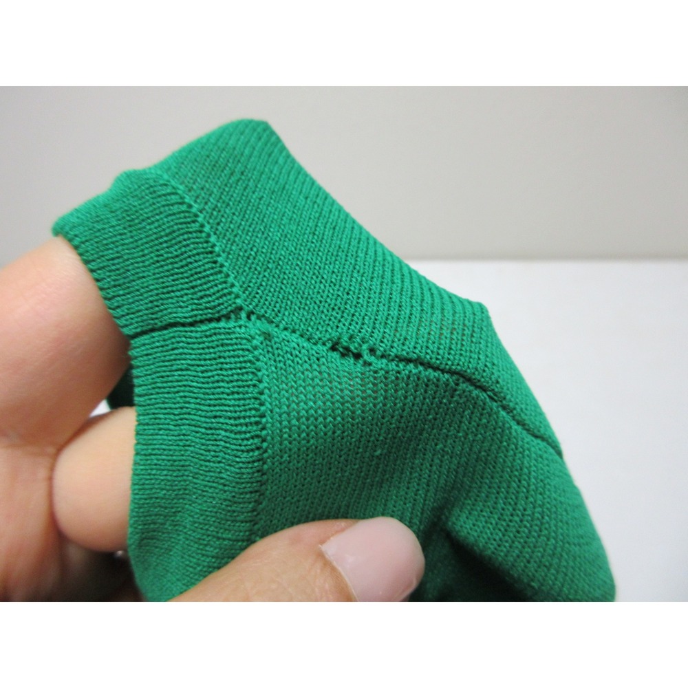 Vanity Basics Sweater Set Womens Size L Duster Twinset Kelly Green Stretch Knit - Picture 10 of 16